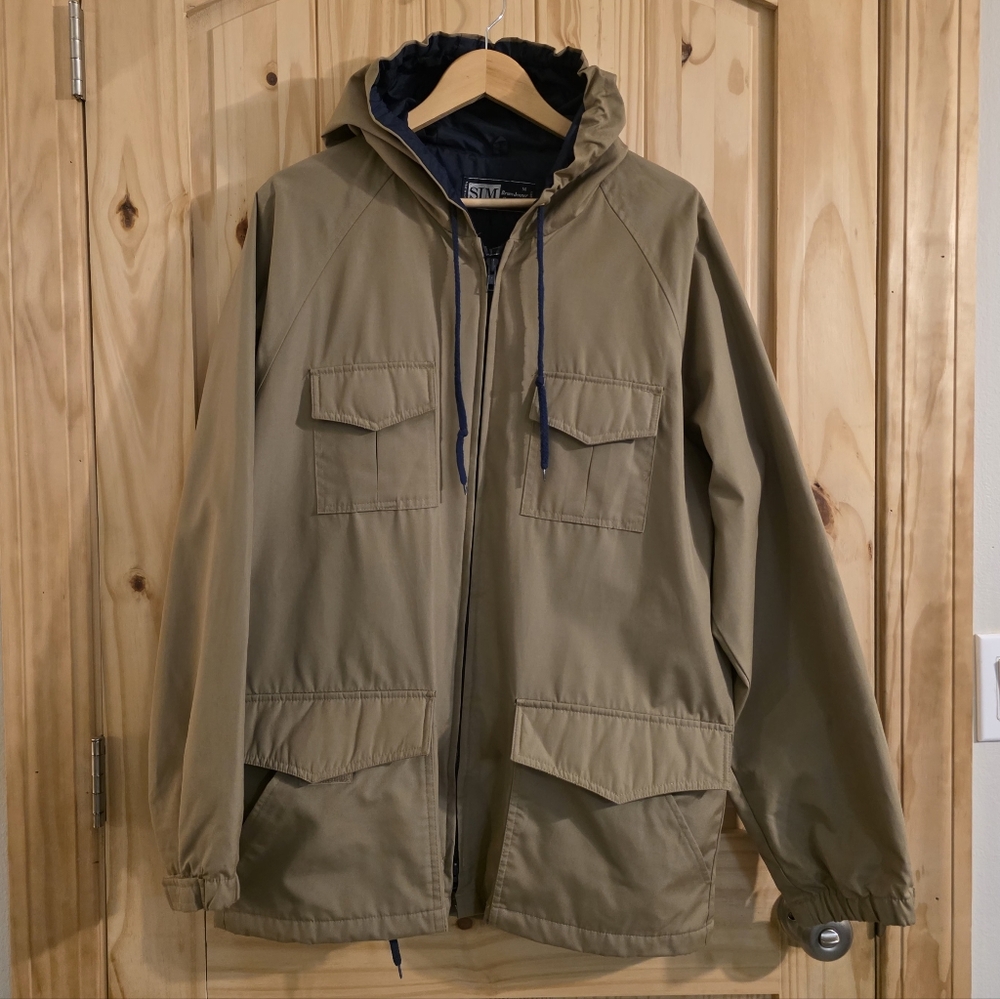 Vintage SIM Bruce Jenner Sportswear Field Jacket Double Zipper Hooded